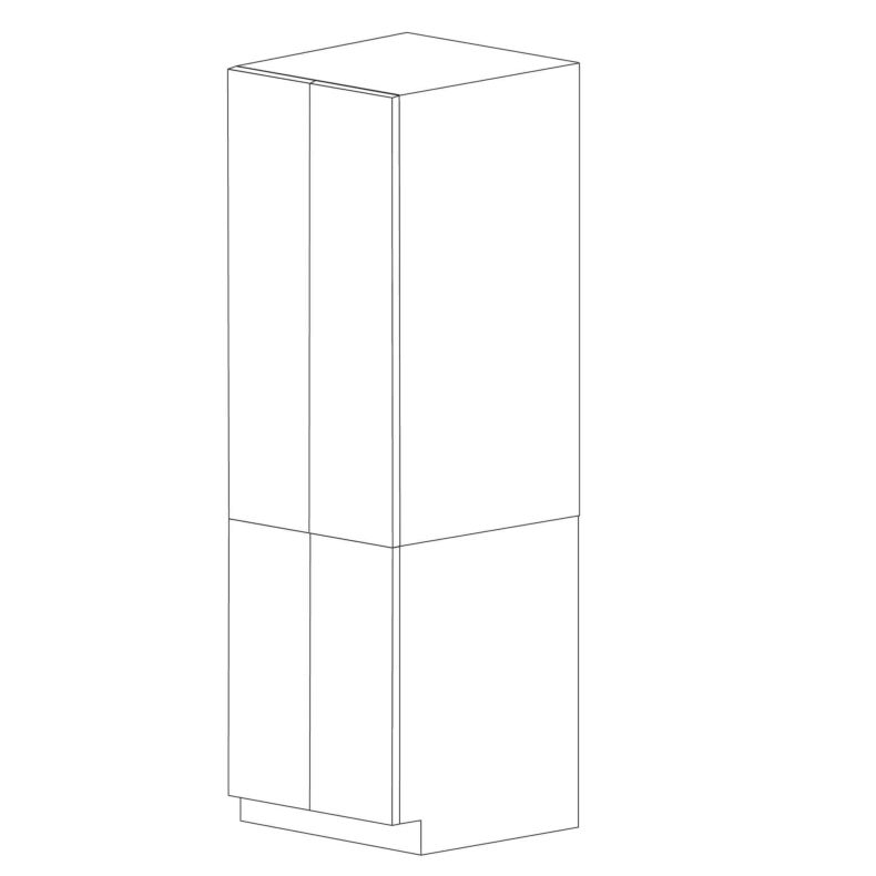 Charcoal Gray Flat Panel 36x90 Pantry Cabinet with 4 Doors - Assembled
