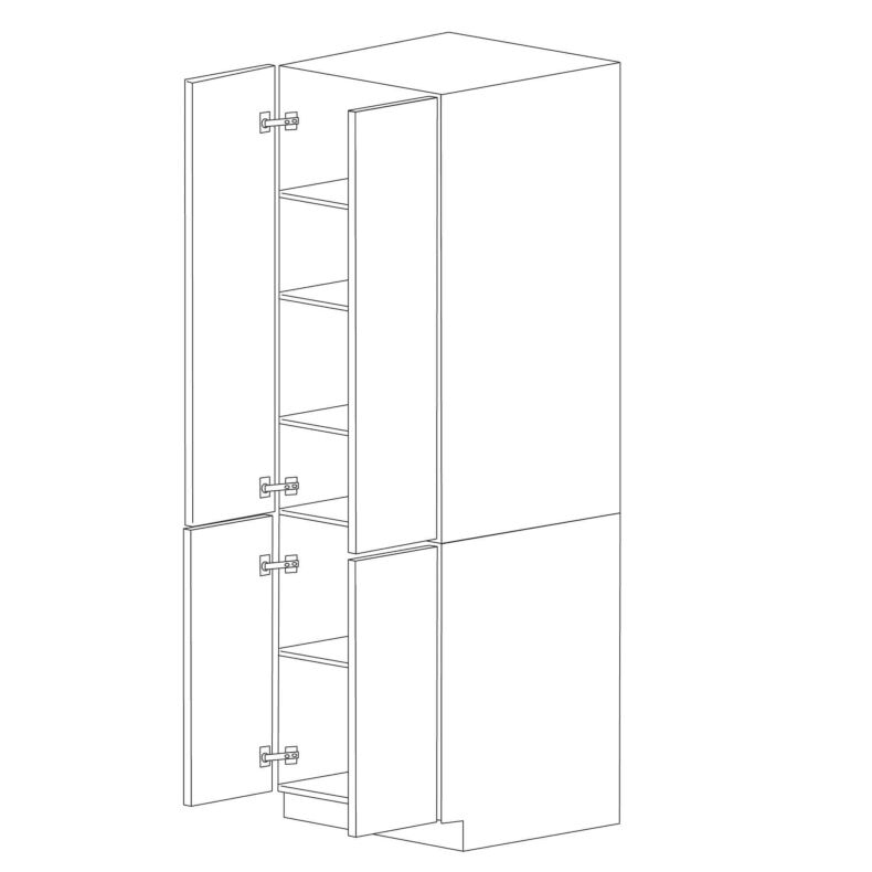 Pure White Flat Panel 36x96 Pantry Cabinet with 4 Doors - RTA