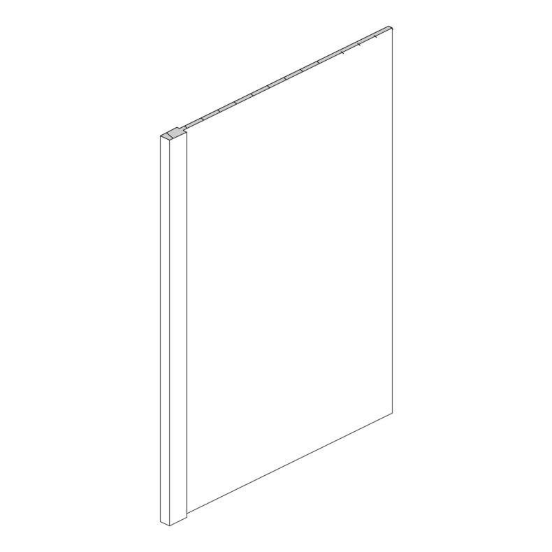 Hudson Pecan Rope 96x24 Refrigerator End Panel with 1-1/2" Trim