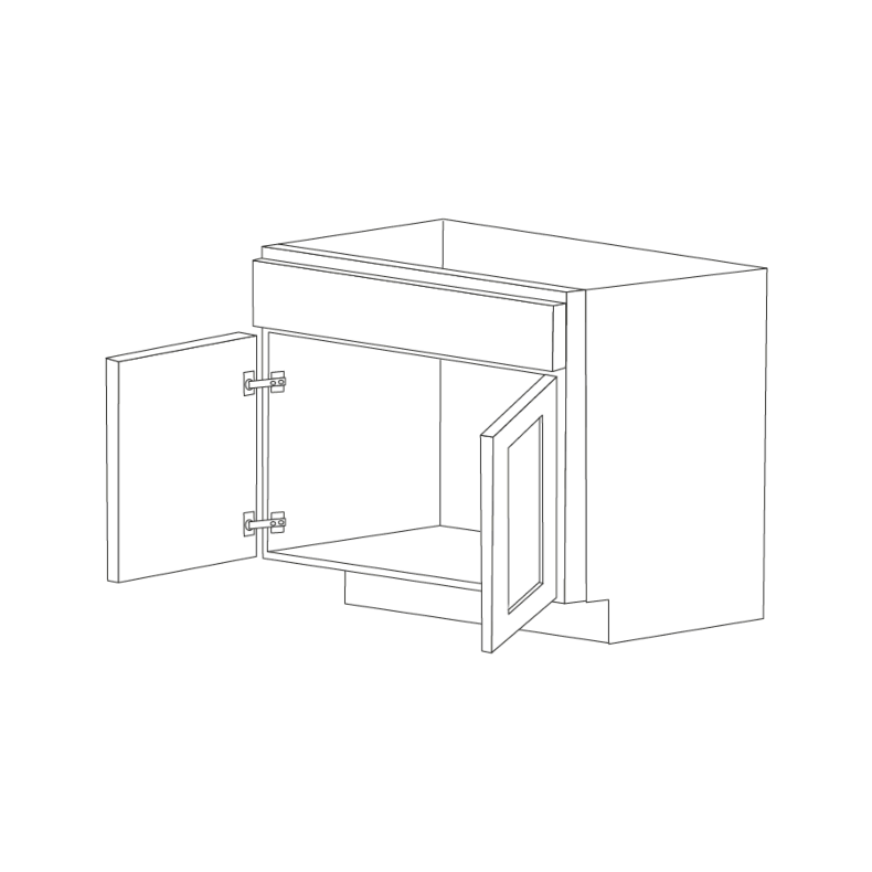 Dark Wood 30" Sink Base Cabinet - RTA