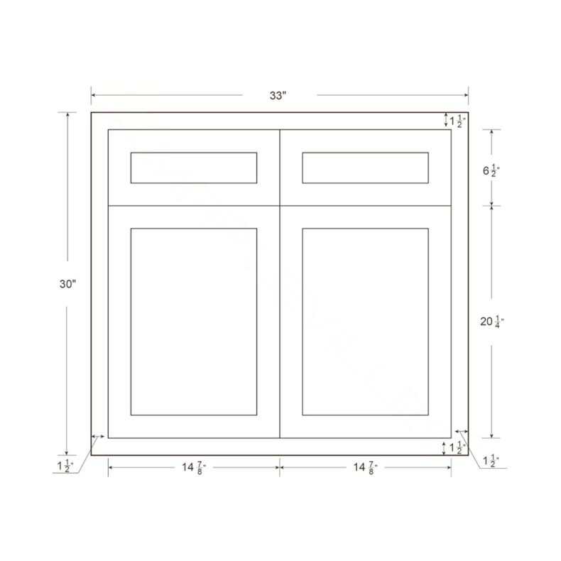 Dark Blue Inset Shaker 33" Sink Base Cabinet - RTA