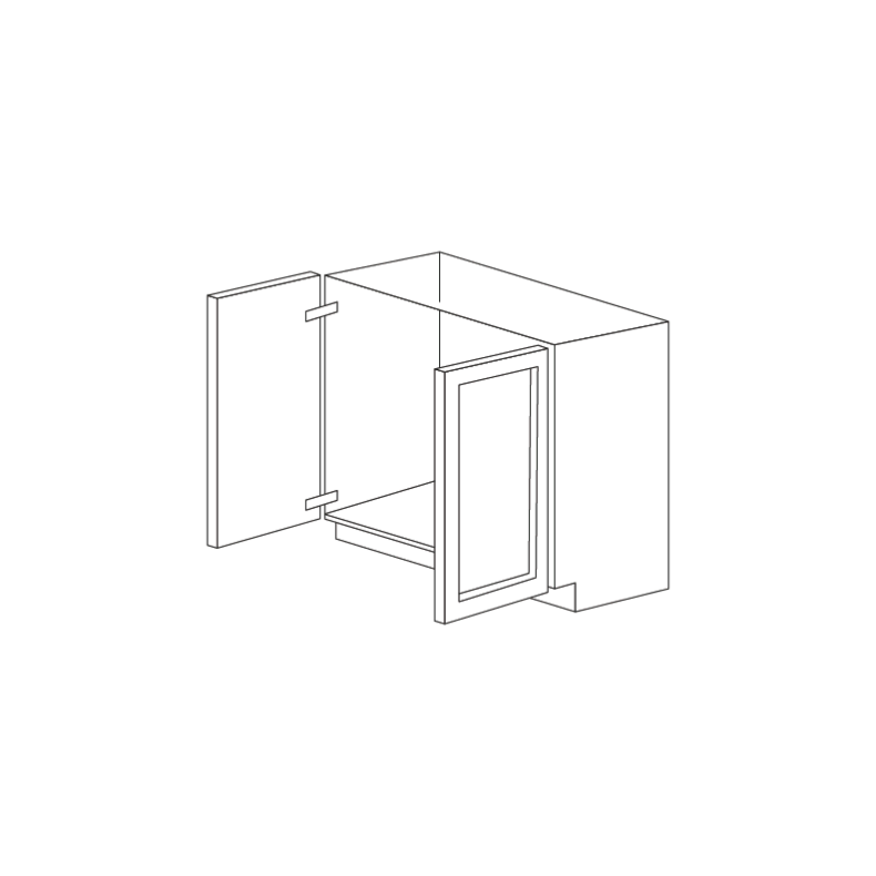 Jersey White 33" Sink Base Cabinet with Full Height Doors - RTA