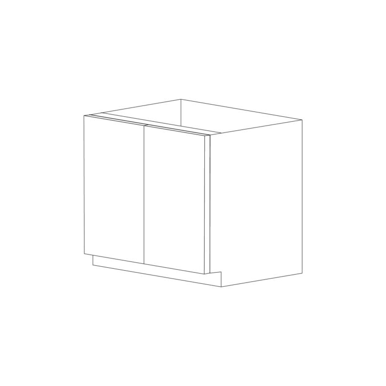 Piano Paint White Gloss 36" Sink Base Cabinet - Assembled