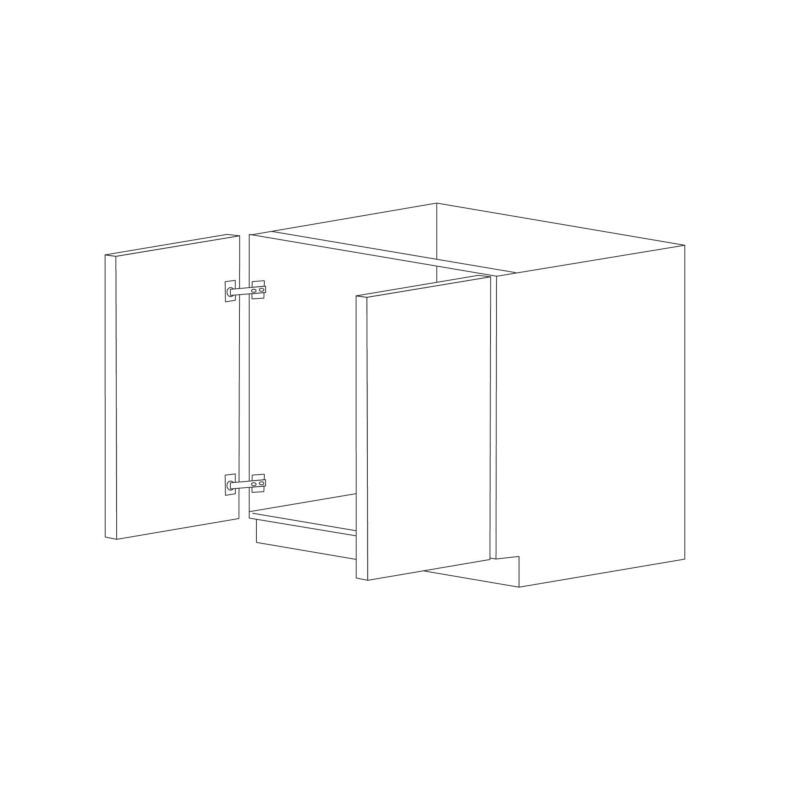 Piano Paint White Gloss 36" Sink Base Cabinet - Assembled