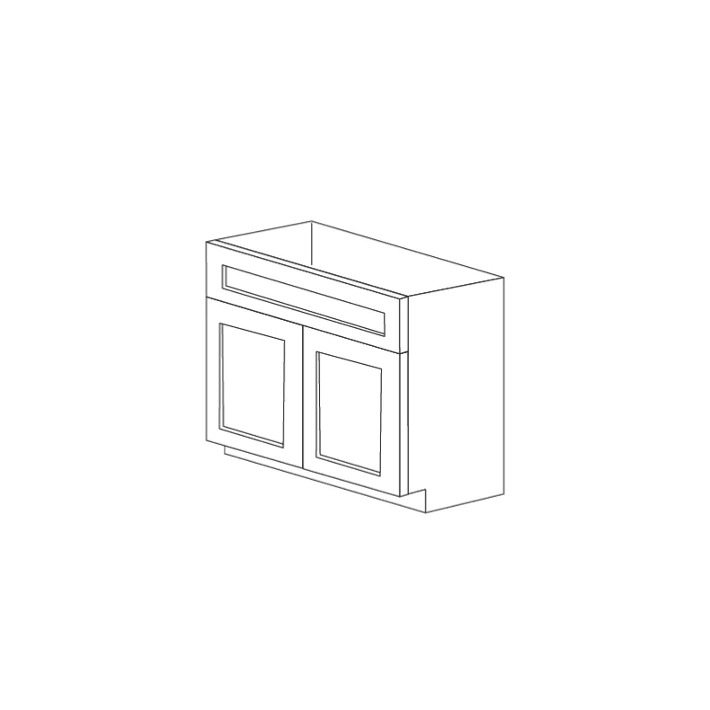 Jersey White Shaker 36" Sink Base Cabinet with Drawer - RTA