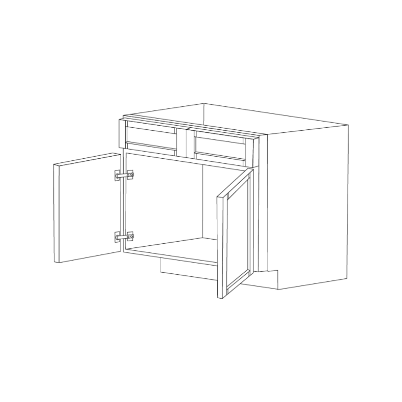 Irvine White Shaker 39" Sink Base Cabinet - RTA