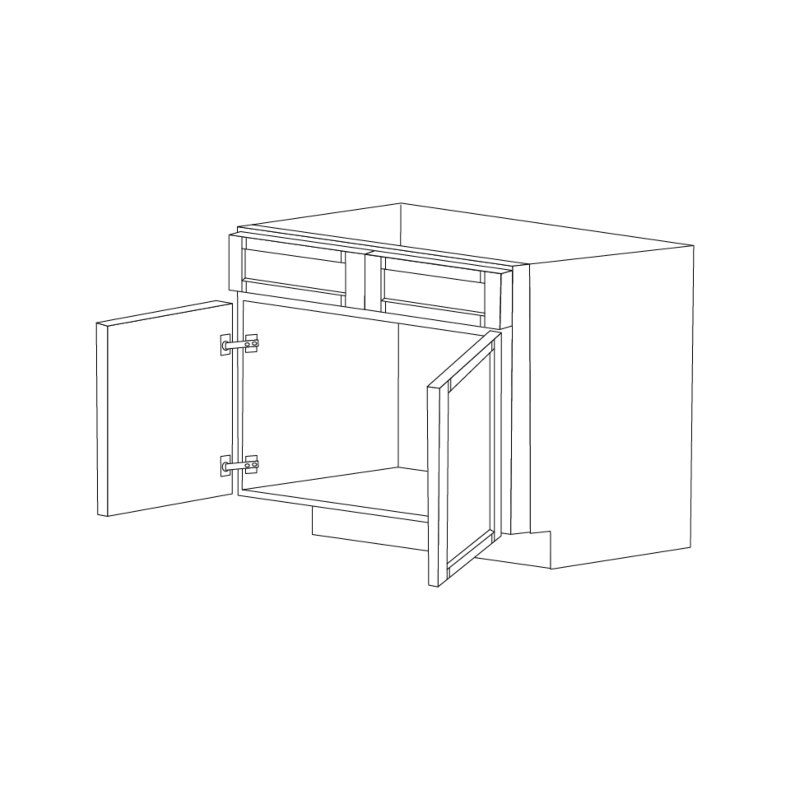 Fresno Grey Shaker 42" Sink Base Cabinet - Assembled