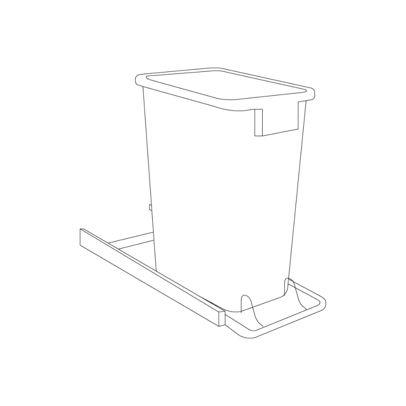 Irvine White Shaker 15" Trash Can Rack