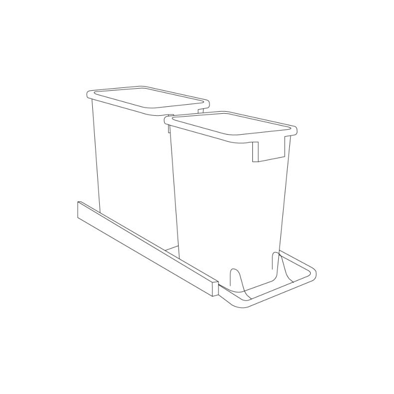 Romona Modern Gray 21" Trash Can Rack Romona Modern Gray 21" Trash Can Rack