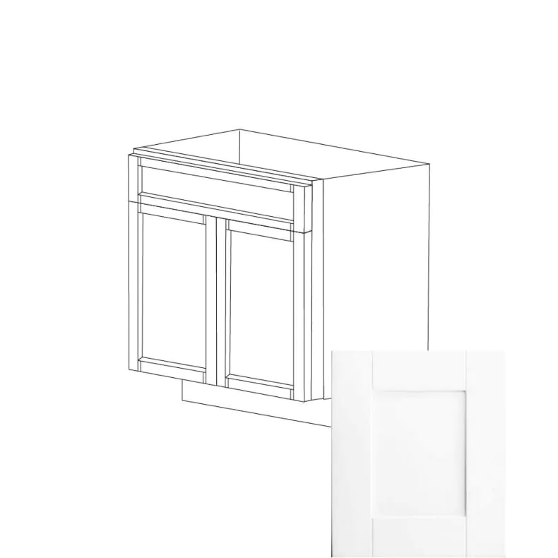 Aspen White Shaker 30" Sink Base Vanity - RTA