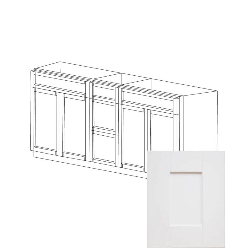 Irvine White Shaker 60" Vanity Cabinet Double Sink Combination - RTA Irvine White Shaker 60" Vanity Cabinet Double Sink Combination - RTA