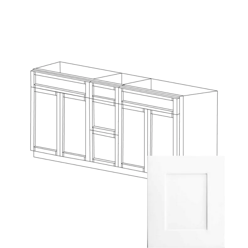 Huntington White Shaker 60" Double Sinks Base Vanity With Center Drawers - RTA Huntington White Shaker 60" Double Sinks Base Vanity With Center Drawers - RTA