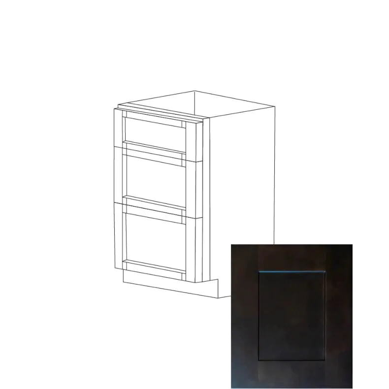 Midnight Java Shaker 12" Vanity - 3 Drawers - RTA Midnight Java Shaker 12" Vanity - 3 Drawers - RTA