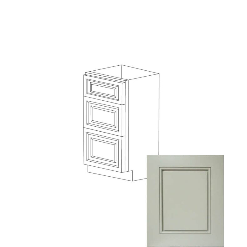 Romona Modern Gray 12" Three Drawer Vanity Cabinet - RTA Romona Modern Gray 12" Three Drawer Vanity Cabinet - RTA