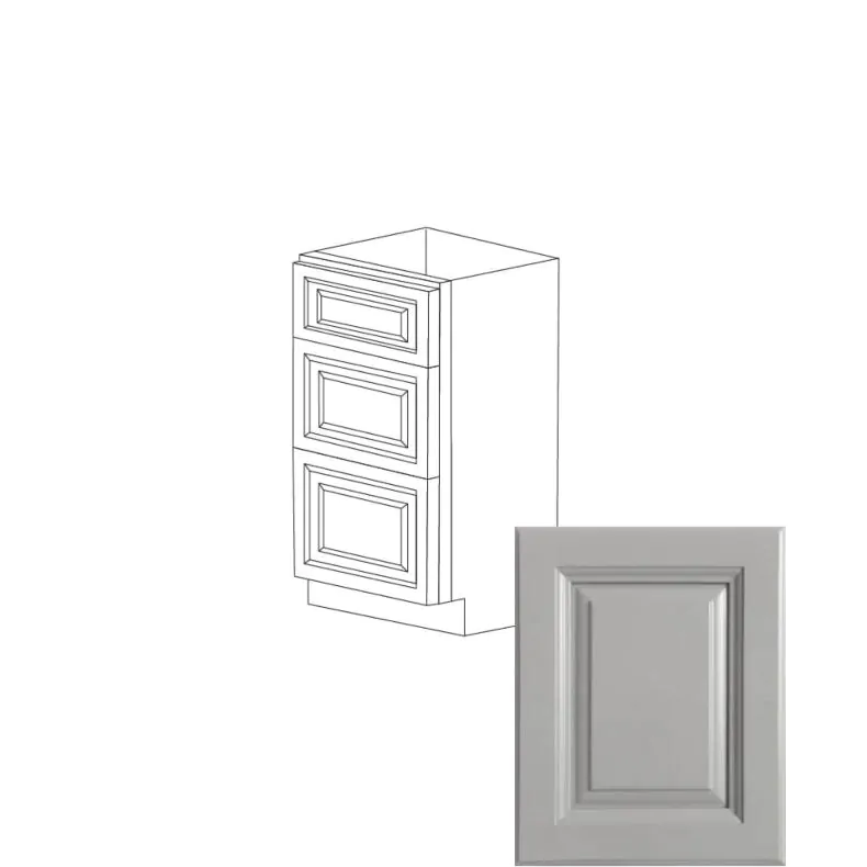 Anaheim Grey 15" Three Drawer Vanity Cabinet - RTA Anaheim Grey 15" Three Drawer Vanity Cabinet - RTA