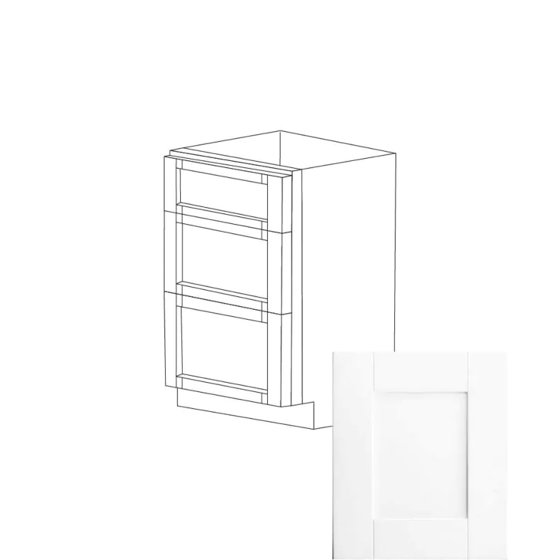 Aspen White Shaker 18" Vanity - 3 Drawers - RTA Aspen White Shaker 18" Vanity - 3 Drawers - RTA