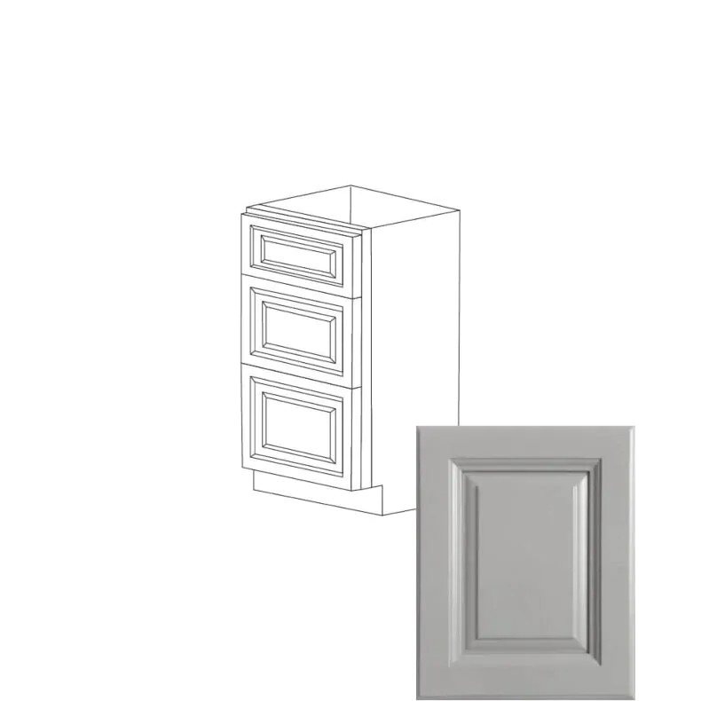 Anaheim Grey 18" Three Drawer Vanity Cabinet - RTA Anaheim Grey 18" Three Drawer Vanity Cabinet - RTA