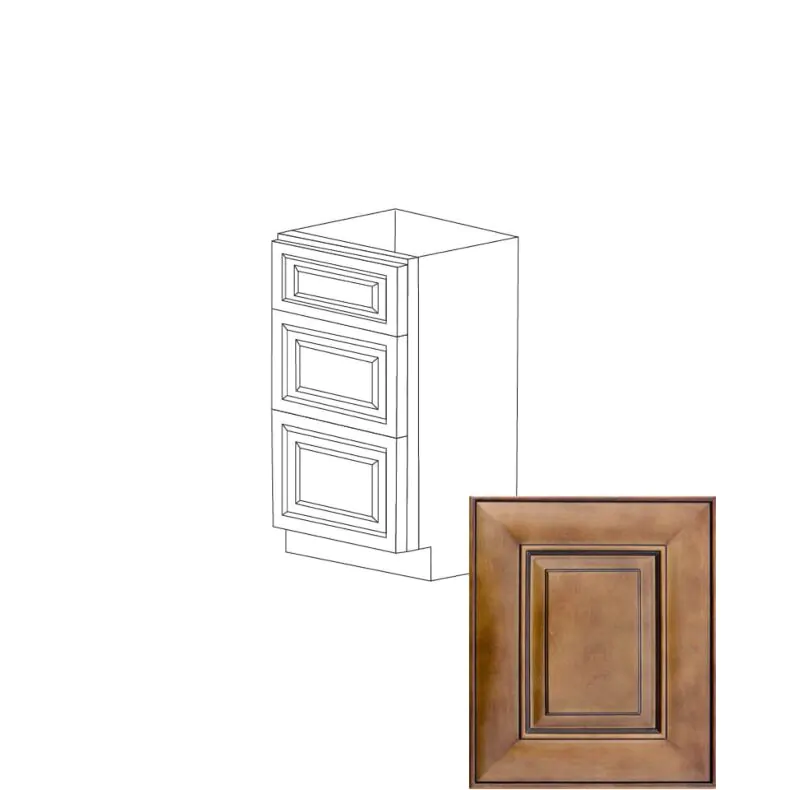 Catalina Coffee Square 21" Vanity - 3 Drawers - RTA Catalina Coffee Square 21" Vanity - 3 Drawers - RTA