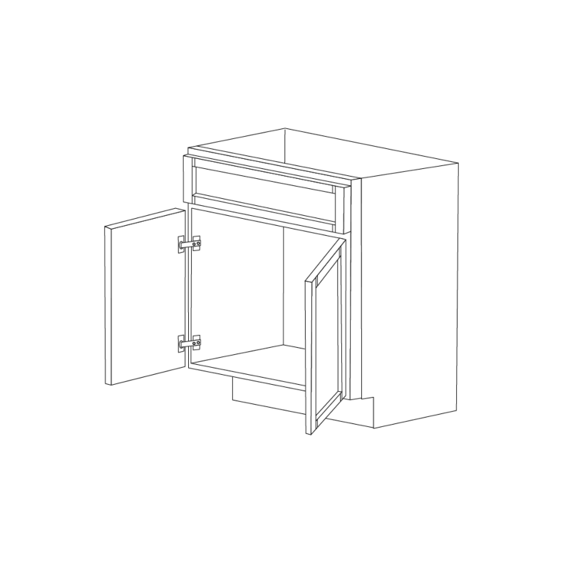 Pale Pine 24" Sink Base Vanity 2 Doors - RTA