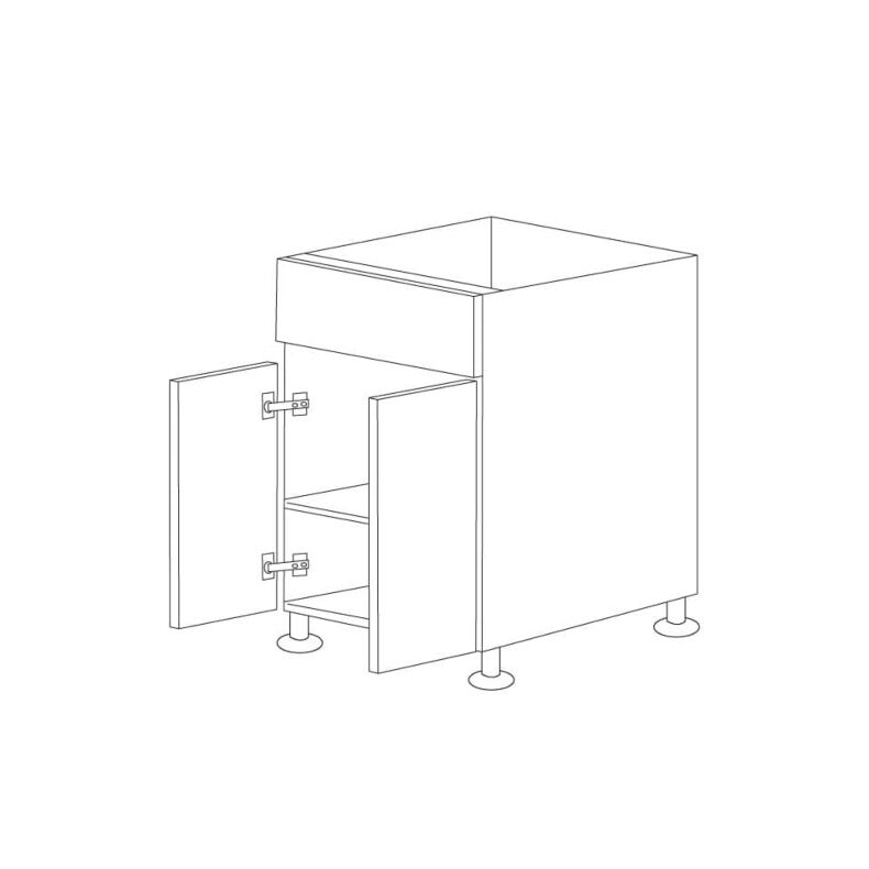 Glossy Gray 27" Sink Base Vanity 2 Doors 1 False - RTA