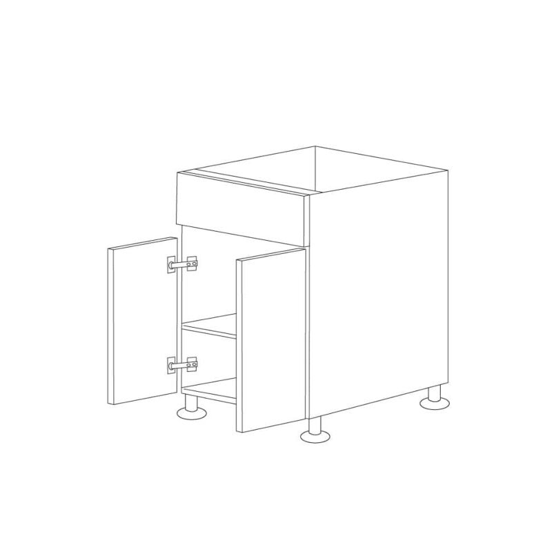 Glossy White 30" Sink Base Vanity 2 Doors 1 False - RTA
