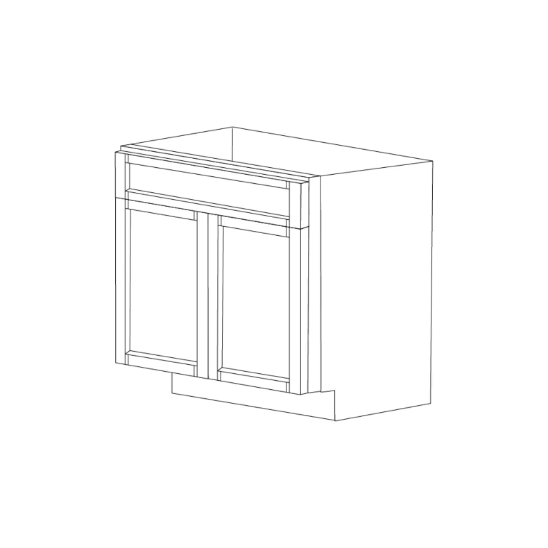 Lacquer White 36" Sink Base Vanity 2 Doors 1 False - RTA Lacquer White 36" Sink Base Vanity 2 Doors 1 False - RTA