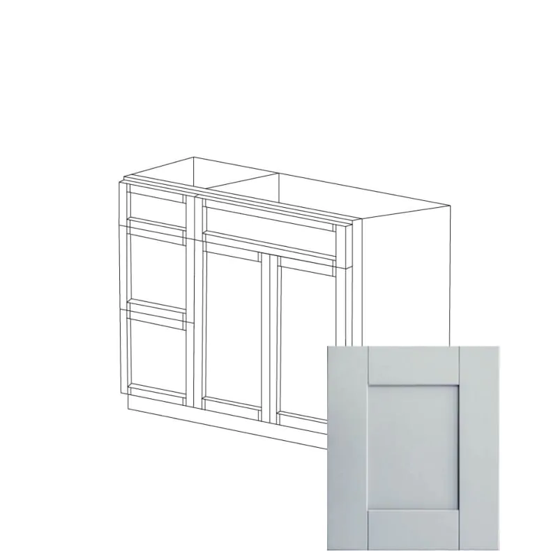 Alden Grey Shaker 36" Sink Base Vanity With 3 Drawers On Left - RTA