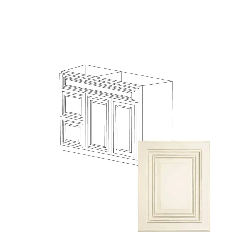 Arcadia Antique White 36" Vanity Cabinet with Drawers on Left - RTA Arcadia Antique White 36" Vanity Cabinet with Drawers on Left - RTA