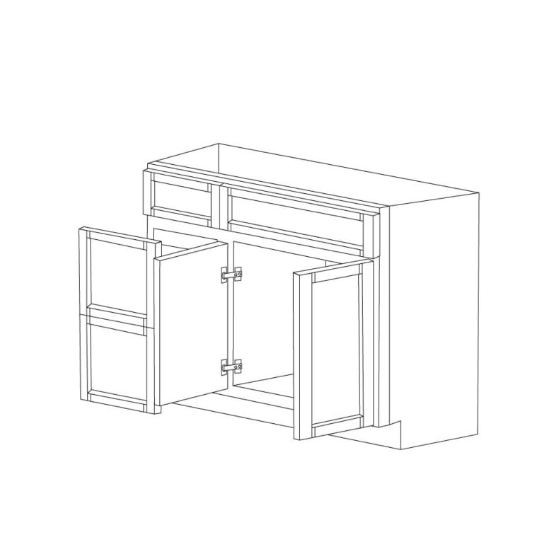 Alden Grey Shaker 36" Sink Base Vanity With 3 Drawers On Left - RTA