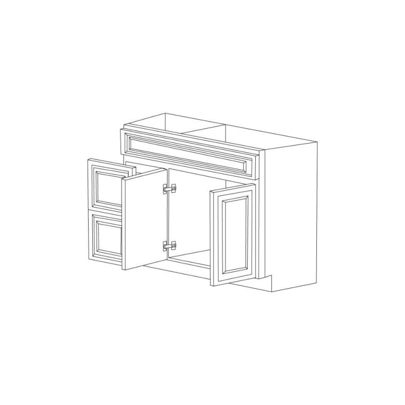 Romona Modern Gray 36" Vanity Cabinet with Drawers on Left - Assembled