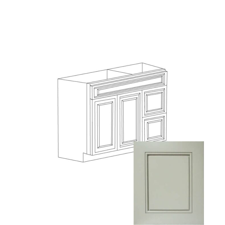 Romona Modern Gray 36" Vanity Cabinet with Drawers on Right - RTA