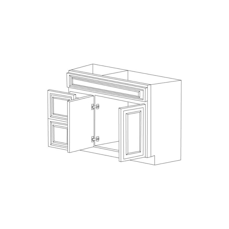 Anaheim Grey 42" Vanity Cabinet with Drawers on Left - RTA