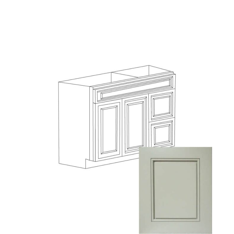 Romona Modern Gray 42" Vanity Cabinet with Drawers on Right - RTA Romona Modern Gray 42" Vanity Cabinet with Drawers on Right - RTA