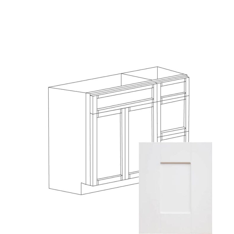 Irvine White Shaker 42" Vanity Cabinet with Drawers on Right - RTA
