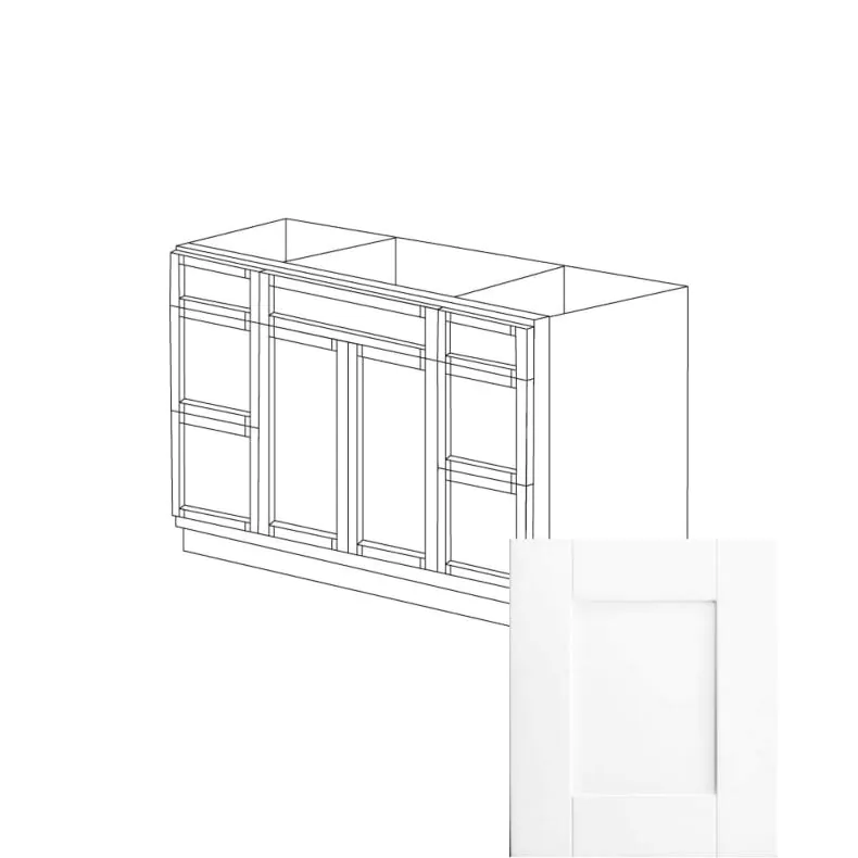 Aspen White Shaker 48" Sink Base Vanity With Two Side Drawers - RTA Aspen White Shaker 48" Sink Base Vanity With Two Side Drawers - RTA