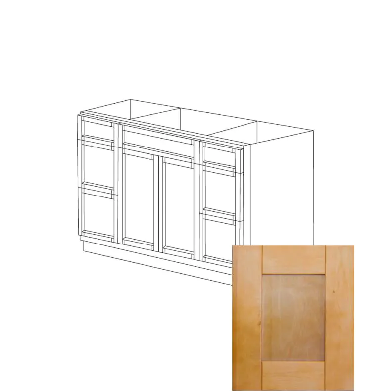 Georgia Honey Shaker 48" Sink Base Vanity With Two Side Drawers - RTA Georgia Honey Shaker 48" Sink Base Vanity With Two Side Drawers - RTA
