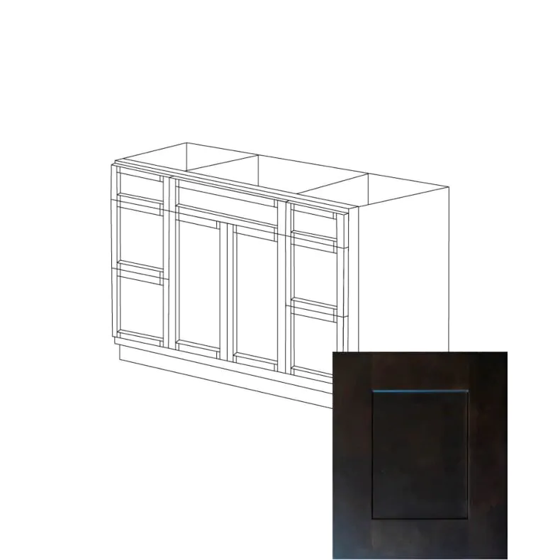 Midnight Java Shaker 48" Sink Base Vanity With Two Side Drawers - RTA