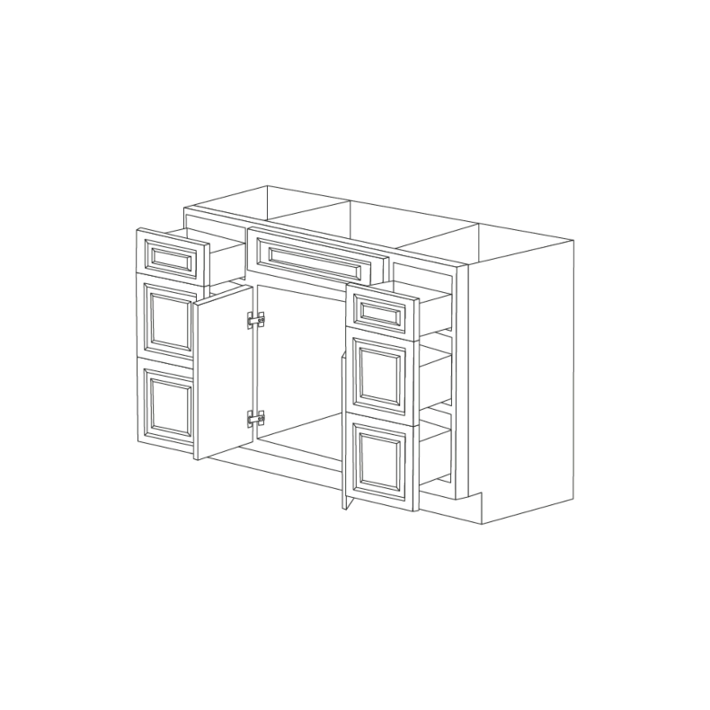 Anaheim Grey 48" Vanity Cabinet with Drawers - RTA