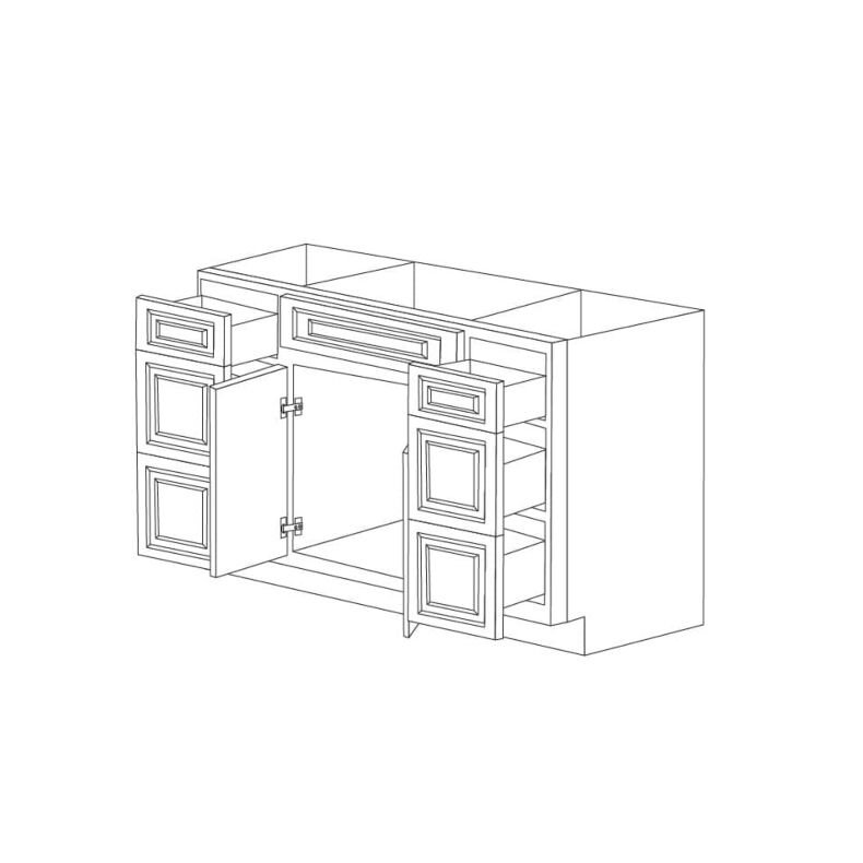 Anaheim Grey 60" Vanity Cabinet with Drawers - RTA