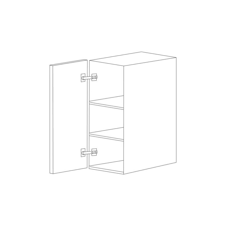 Charcoal Gray Flat Panel 15x30 Wall Cabinet - Assembled
