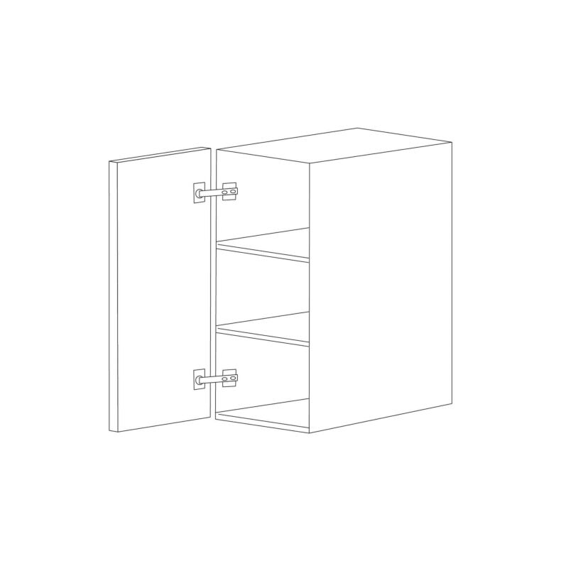Charcoal Gray Flat Panel 18x30 Wall Cabinet - Assembled