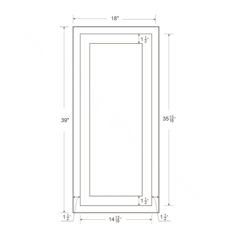 Snow White Inset Shaker 18x39 Wall Cabinet - RTA