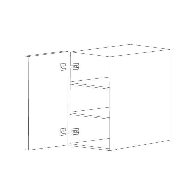 Matte White 24x36 Wall Cabinet - 1 Door - Assembled