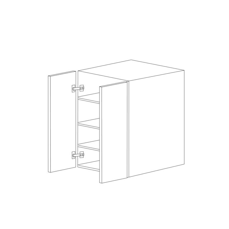 Piano Paint White Gloss 24x42 Wall Cabinet - Assembled