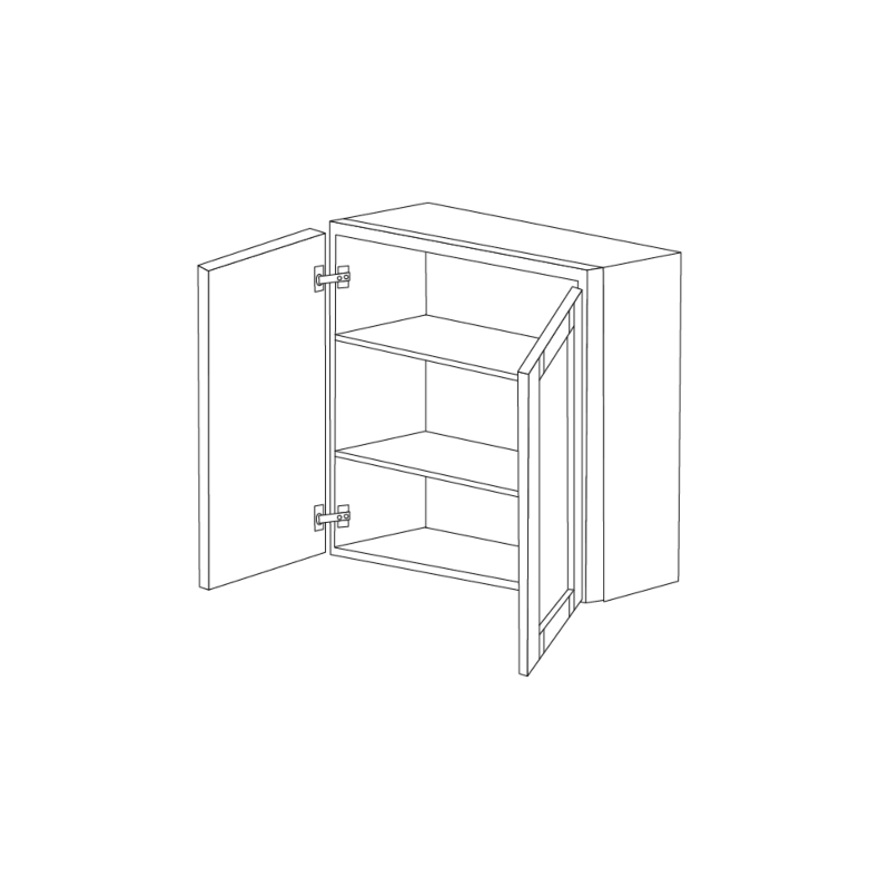 Pure White Flat Panel 30x30 Wall Cabinet - RTA