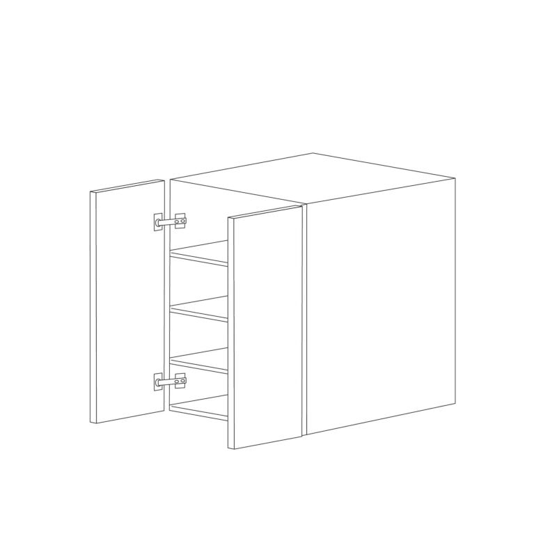 Piano Paint White Gloss 33x42 Wall Cabinet - Assembled