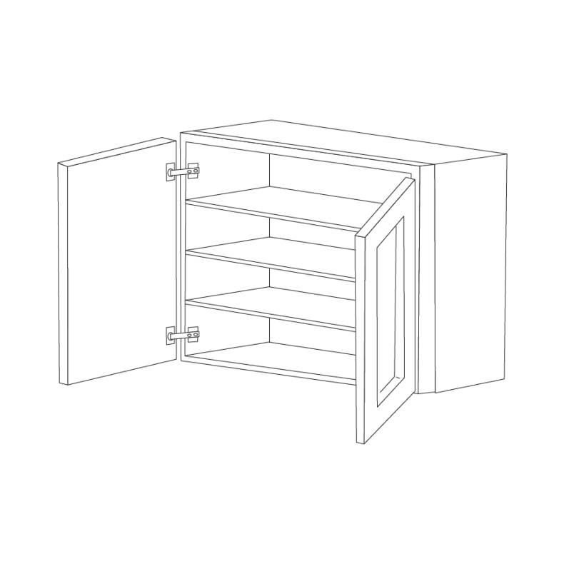 Lexington White Shaker 36x36 Wall Cabinet - Assembled