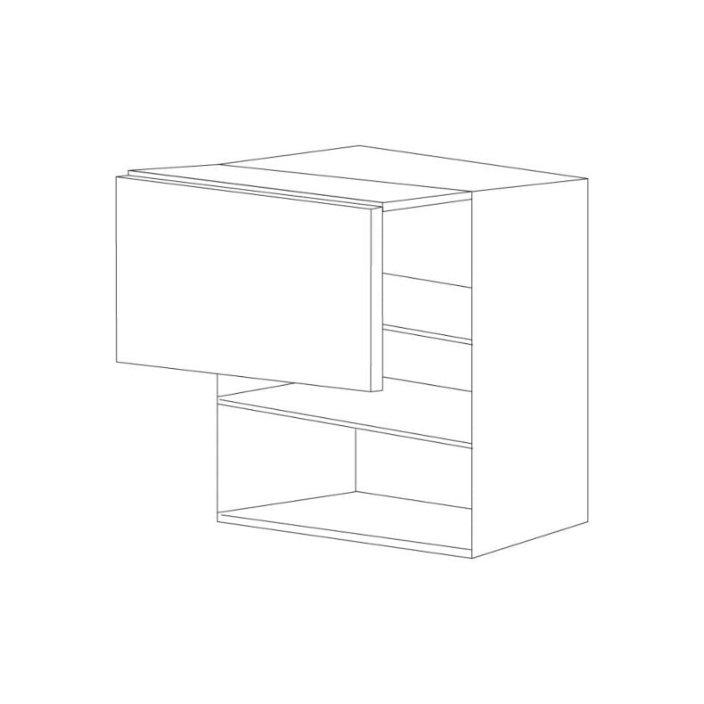 Glossy Gray 36x30 Horizontal Wall Bi-Fold Cabinet - RTA