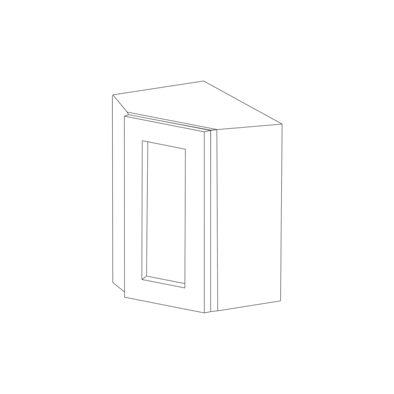 Glossy White 24x30 Wall Diagonal Corner Cabinet - RTA