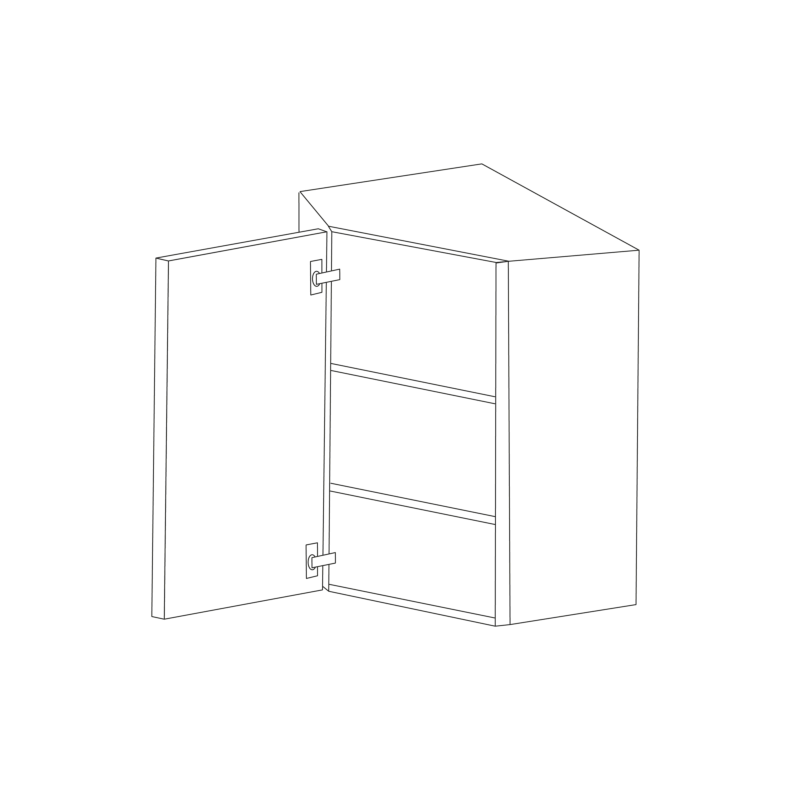 Glossy White 24x30 Wall Diagonal Corner Cabinet - RTA